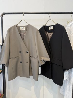 画像1: ●期間限定●ご予約10倍ポイント●【Margaux Vintage】●バルーンスリーブノーカラージャケット（予約/7-8月）