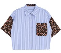 ●期間限定●ご予約5倍ポイント●【4/28 LIVEアイテム】●ストライプ×レオパードデザインシャツ（予約/6月）