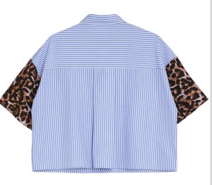 画像2: ●期間限定●ご予約5倍ポイント●【4/28 LIVEアイテム】●ストライプ×レオパードデザインシャツ（予約/6月）