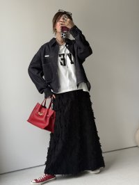 ●期間限定●ご予約10倍ポイント●【4/20LIVEアイテム】PRIORITY ●フリンジジャガードスカート（予約/9-10月）