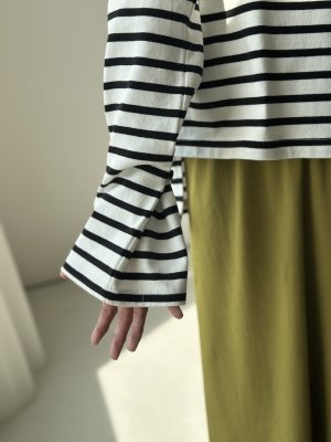 画像2: ●期間限定●ご予約5倍ポイント●【5/13 LIVEアイテム】お袖アレンジボーダーT（予約/8月-9月）