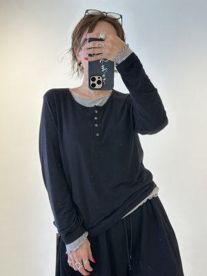 画像1: ●期間限定●ご予約5倍ポイント● ayane 【5/18 LIVEアイテム】ベア天ヘンリーネックロンT（予約/8月）