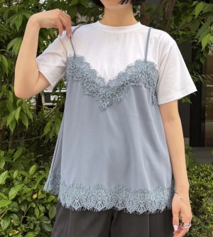 画像3: ●生産枠わずか● 【6/1 LIVEアイテム】ドッキングデザインレースキャミT（予約/6-7月）