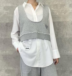 画像1: ●期間限定●ご予約5倍ポイント● 【6/1 LIVEアイテム】刺繍ロゴポイントスエットビスチェ（予約/9月）