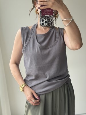 画像3: ●くたっとした素材感が可愛い◎【6/11 LIVEアイテム】アシンメトリーデザインタンク