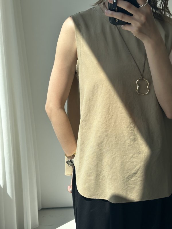 画像2: ●限定SALE●素材感と形が大人シンプルでステキ!!●【LIVEご紹介アイテム】●シンプル大人タンク (2)