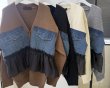 画像6:  期間限定/ご予約5倍ポイント   生産枠限り    【８/１９ 展示会LIVE】デニム/シアードッキング肉厚もっちりデザインカーデ（予約/10月） (6)