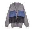 画像2:  期間限定/ご予約5倍ポイント   生産枠限り    【８/１９ 展示会LIVE】デニム/シアードッキング肉厚もっちりデザインカーデ（予約/10月） (2)