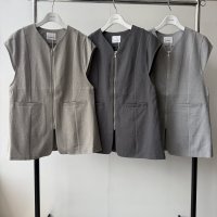 ●メーカー潜入セールLIVE【7/3 LIVEアイテム】ジップデザインジレ（メーカー確認後確保）