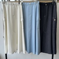 ●メーカー潜入セールLIVE【7/3 LIVEアイテム】とろみデニムスカート（メーカー確認後確保）