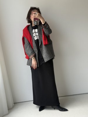 画像5: ●期間限定/ご予約10倍ポイント●【7/11 LIVEアイテム】ラインデザイン裏起毛ストレッチスカート（予約/10-11）