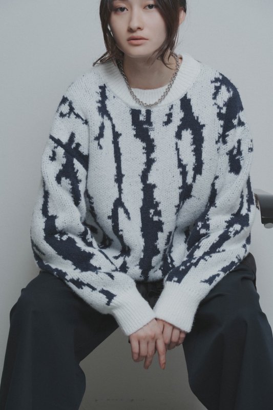 画像1:  期間限定/ご予約10倍ポイント   【7/17 LIVE●CYAN TOKYO】ジオメトジャガードニット（予約/10-11月） (1)