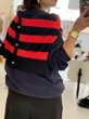 画像5:  期間限定/ご予約10倍ポイント   【7/23 LIVE●MargauxVintage】異素材ボーダークルーカーディガン（予約/10-11月） (5)