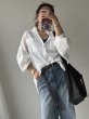 画像2:  【8/28晩夏〜秋アイテム/コーデLIVE】  高島縮バンドカラーオーバーシャツ（セットアップ可能） (2)