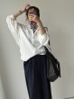 画像1:  【8/28晩夏〜秋アイテム/コーデLIVE】  高島縮バンドカラーオーバーシャツ（セットアップ可能） (1)