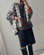 画像3:  数量限定  【10/2 LIVEアイテム】チェックドルマン裏微起毛シャツジャケット (3)