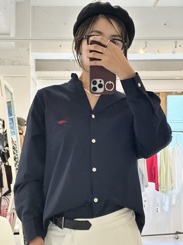 画像3:  おすすめデニムとあわせても可愛い   ご予約ポイント5倍   【10/21 LIVE / Margaux Viintage】オックスフォードフリルシャツ（予約/1-2） (3)