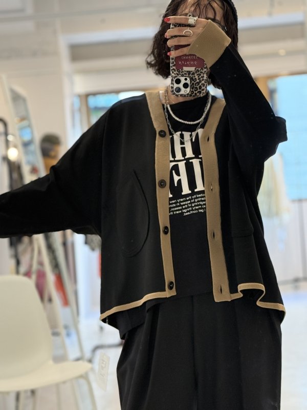 画像10:  これ素敵でした   ご予約ポイント5倍   【10/21 LIVE / Margaux Viintage】バイカラーVネックカーディガン（予約/1-2） (10)