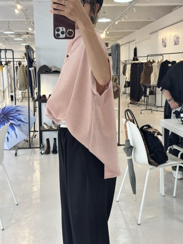 画像5:  ロゴウエストパンツと同生地シリーズ   ご予約ポイント10倍   【10/21 LIVE / Margaux Viintage】スタンドカラーブラウス（予約/2-3） (5)