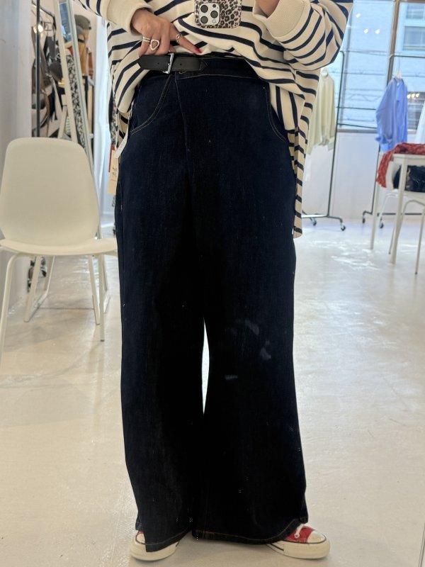 画像4:  推しアイテム   ご予約ポイント5倍   【10/21 LIVE / Margaux Viintage】バックルデニムパンツ（予約/1-2） (4)