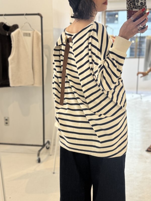 画像1:  推しアイテム   ご予約ポイント10倍   【10/21 LIVE / Margaux Viintage】バックデザインボーダープルオーバー（予約/2） (1)