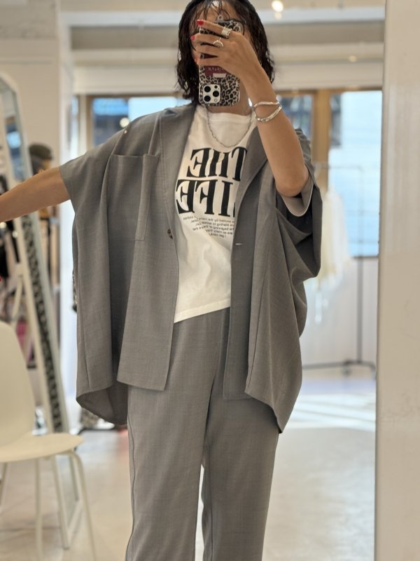 画像6:  ロゴウエストパンツと同生地シリーズ   ご予約ポイント5倍   【10/21 LIVE / Margaux Viintage】ビッグシルエットジレ（予約/1-2） (6)