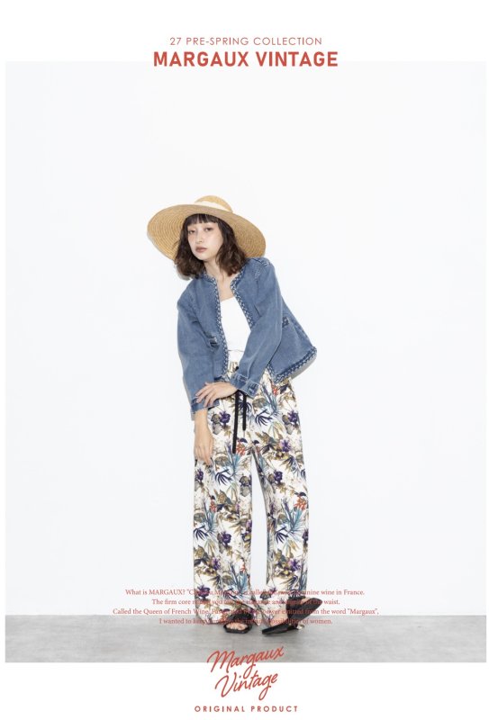 画像1:  期間限定   ご予約ポイント10倍   【10/21 LIVE / Margaux Viintage】ボタニカル柄パンツ（予約/2） (1)