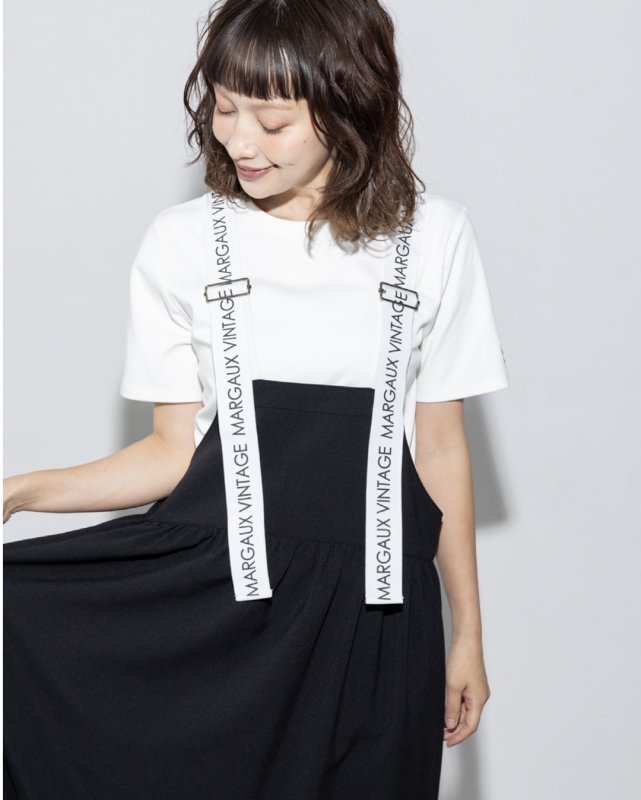 画像3:  ロゴウエストパンツと同生地シリーズ   ご予約ポイント10倍   【10/21 LIVE / Margaux Viintage】ロゴストラップスカート（予約/2-3） (3)