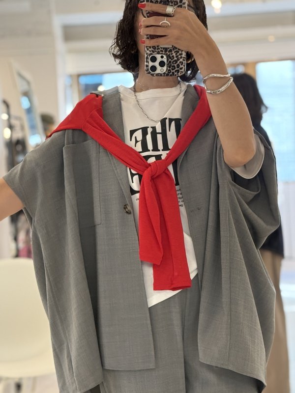 画像1:  ロゴウエストパンツと同生地シリーズ   ご予約ポイント5倍   【10/21 LIVE / Margaux Viintage】ビッグシルエットジレ（予約/1-2） (1)