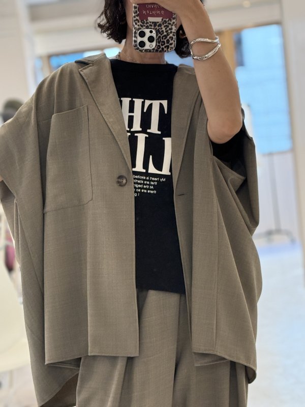 画像9:  ロゴウエストパンツと同生地シリーズ   ご予約ポイント5倍   【10/21 LIVE / Margaux Viintage】ビッグシルエットジレ（予約/1-2） (9)