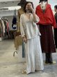 画像3:  大人のリネン/素材感◎ セットアップ可能   ご予約ポイント10倍   【10/23 LIVE / LE MELANGE】くたっとリネンストライプスカート（予約/3） (3)