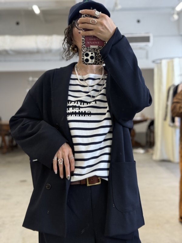 画像1:  接触冷感・吸水速乾・防しわ・UVカット・手洗いOK セットアップ可能   ご予約ポイント10倍   【10/23 LIVE / LE MELANGE】オーバーダブルジャケット（予約/2-3） (1)