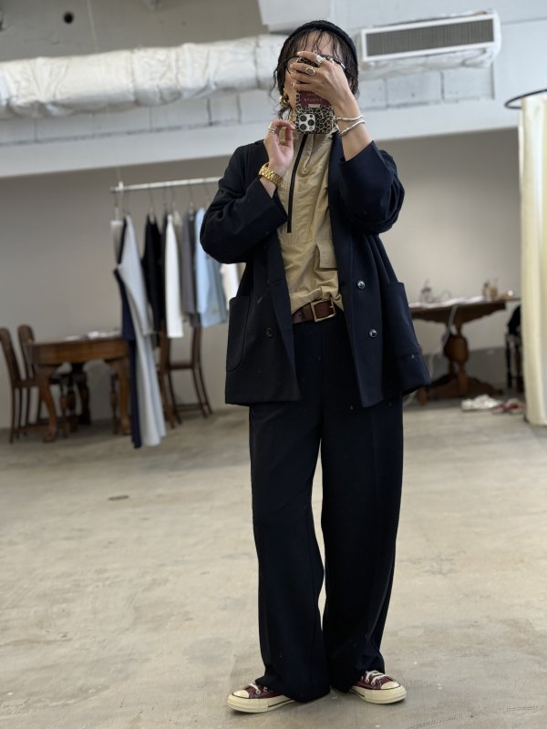 画像3:  接触冷感・吸水速乾・防しわ・UVカット・手洗いOK セットアップ可能   ご予約ポイント10倍   【10/23 LIVE / LE MELANGE】オーバーダブルジャケット（予約/2-3） (3)