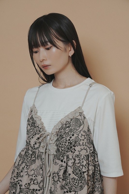 画像1:  コーデのポイントに   ご予約ポイント10倍   【10/27 LIVE / CYAN TOKYO】フロッキーペイズリーキャミ（予約/3-4） (1)