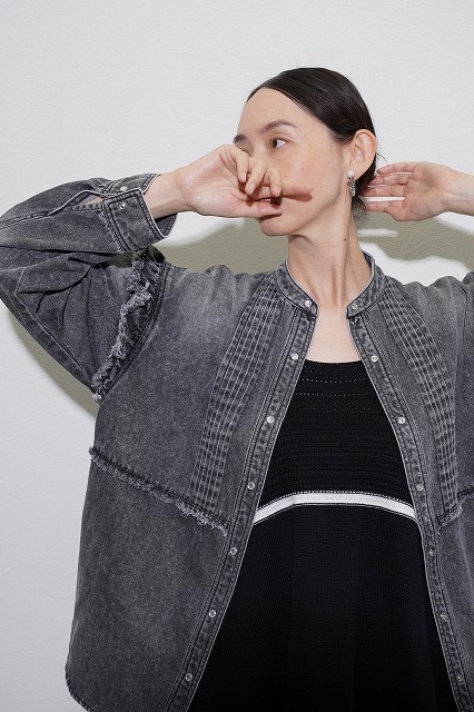 ●CYAN TOKYO●期間限定●ご予約5倍ポイント対象●【10/17 LIVEご紹介アイテム】ピンタックフリルウエスタンシャツ（予約/2-3）