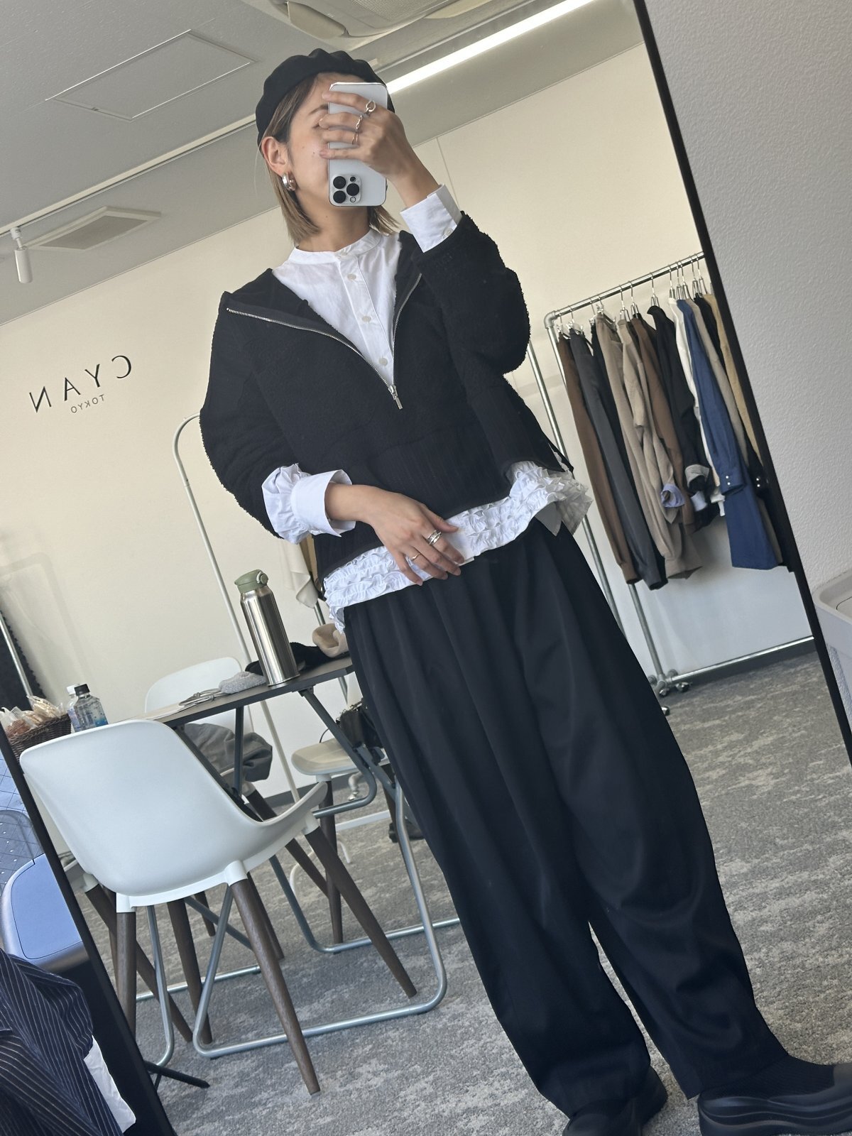 ●CYAN TOKYO●期間限定●ご予約5倍ポイント対象●【10/17 LIVEご紹介アイテム】ヘムフリルシャツ（予約/3-4）