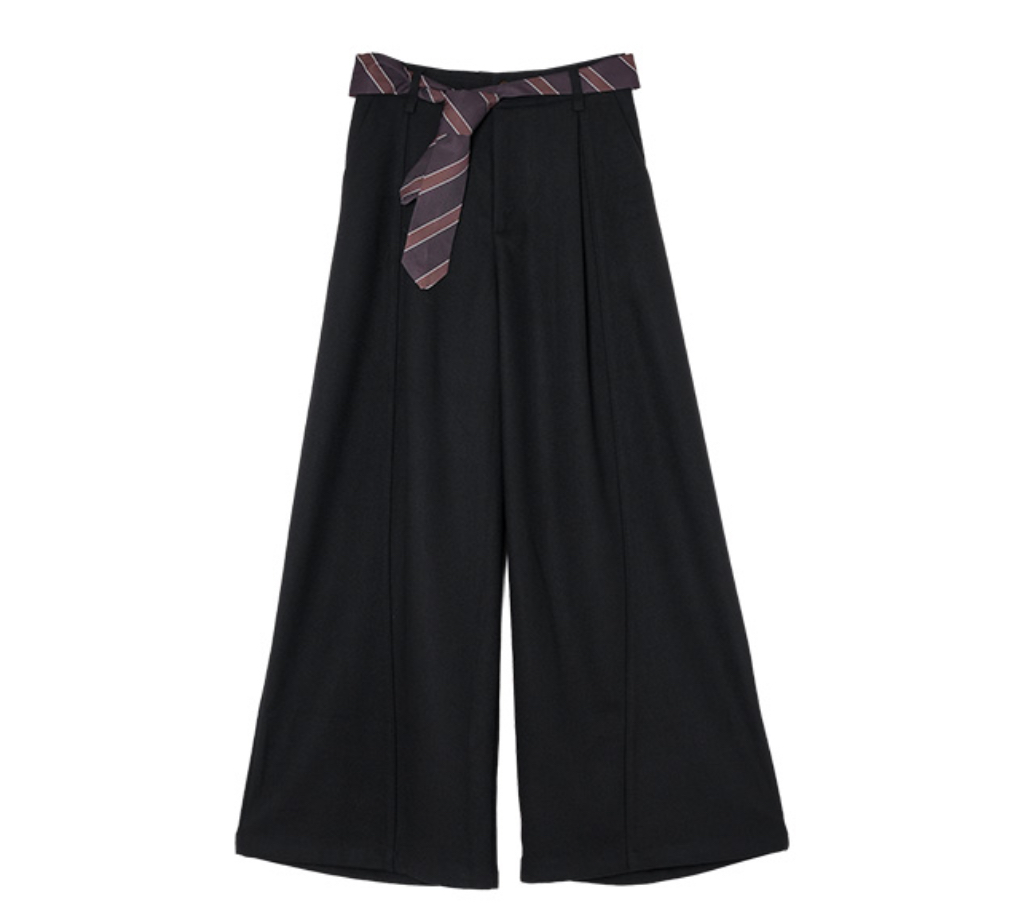 ●期間限定●ご予約5倍ポイント対象●【10/30 LIVEアイテム】ネクタイベルトデザインワイドパンツ（予約/12）