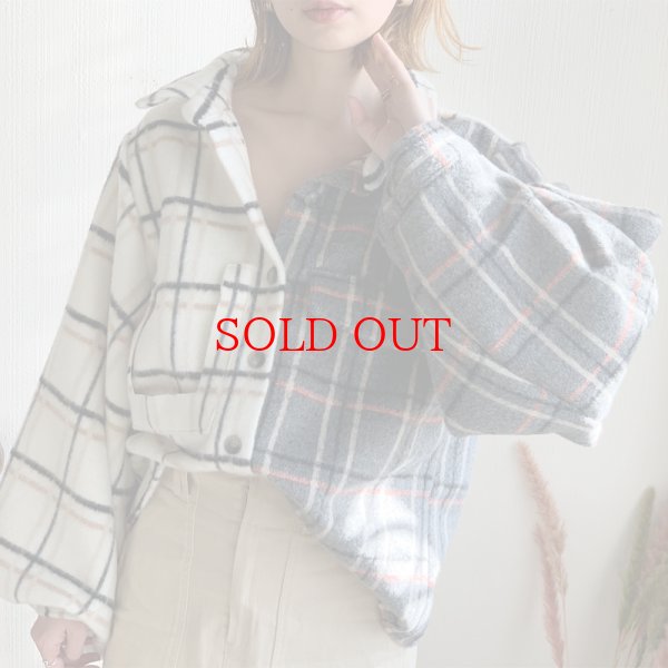 画像1: 【再入荷】over w check shirts jk (1)