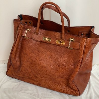 画像1: 【予約】leather big tote