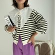 画像7: ●SALE●【liveご紹介アイテム】前後着用OK！2way!! border balloon sleeve cardigan (7)