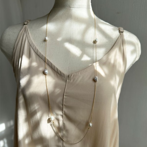 画像1: baroque pearl long necklace (1)