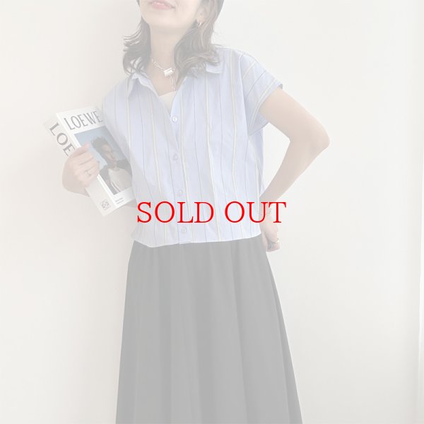 画像3: 【liveご紹介アイテム】neon stripe short blouse (3)