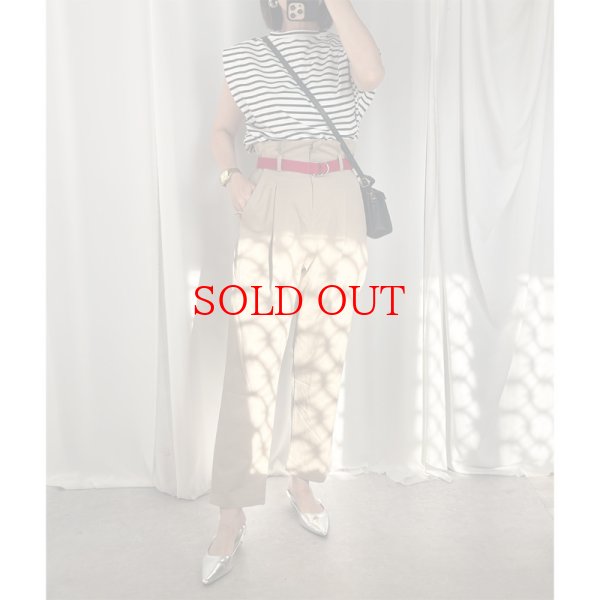画像2: 【 liveご紹介アイテム】high-waist tuck pants (belt set) (2)
