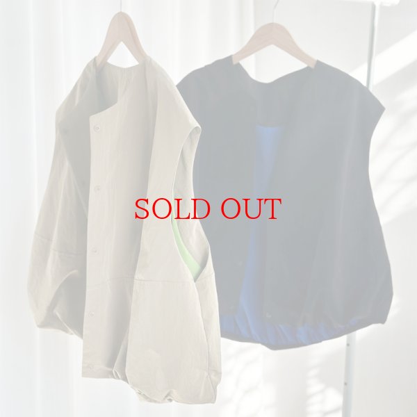 画像2: 【インスタliveご紹介アイテム】bi-color cocoon vest (2)