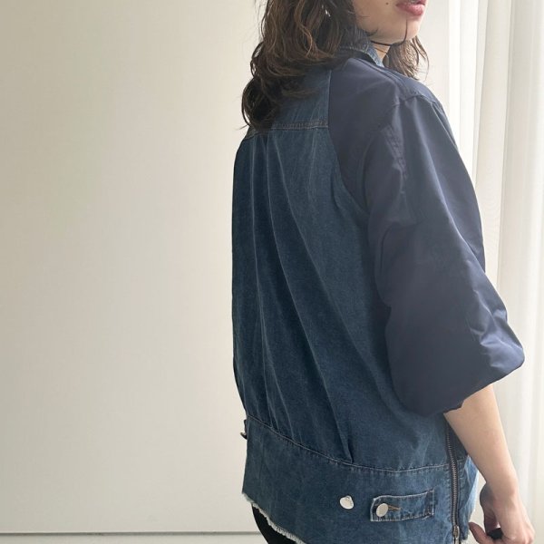 画像7: 【インスタliveご紹介アイテム】MA-1 docking denim shirt (7)