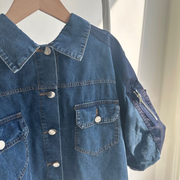 画像10: 【インスタliveご紹介アイテム】MA-1 docking denim shirt (10)