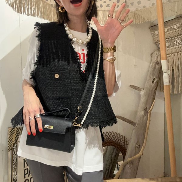 画像7: ●激推し●低身長さんも高身長さんもバランスよく着れるツイードベスト●新色登場●【LIVEご紹介アイテム】tweed short vest (7)