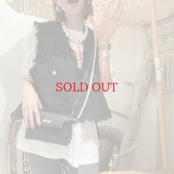 画像7: ●SALE●【12/16 LIVEアイテム】●低身長さんも高身長さんもバランスよく着れるツイードベスト●（ブラック×ホワイト） (7)