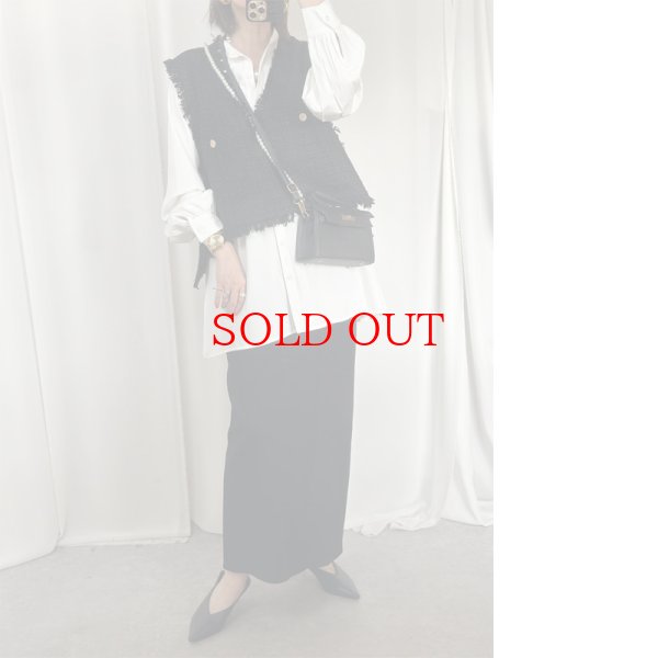画像15: ●SALE●【12/16 LIVEアイテム】●低身長さんも高身長さんもバランスよく着れるツイードベスト●（ブラック×ホワイト） (15)