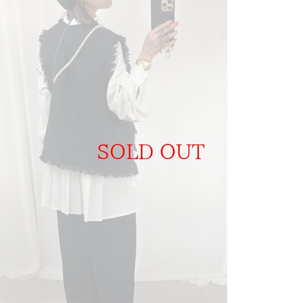 画像14: ●SALE●【12/16 LIVEアイテム】●低身長さんも高身長さんもバランスよく着れるツイードベスト●（ブラック×ホワイト） (14)